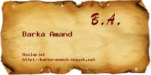 Barka Amand névjegykártya